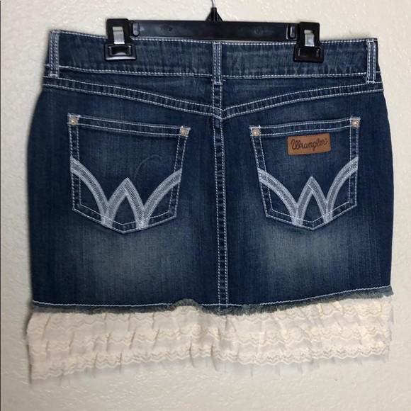 Wrangler Denim Skirt with Ruffle Trim - Picture 4 of 5
